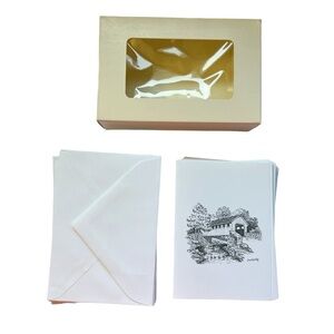37 Covered Bridge Funeral Bereavement Thank You Cards & Envelopes